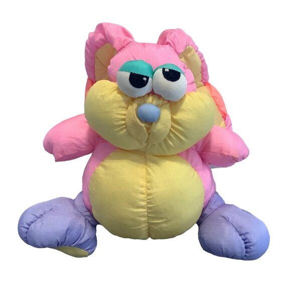 Vtg 1990 Prestige Toy Nylon Easter Bunny Rabbit Plush Stuffed Animal 9"x9" Toy - Picture 1 of 7